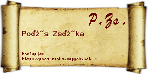 Poós Zsóka névjegykártya